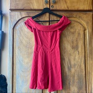 Reformation Canopy Red Off the Shoulder Mini Dress Size 0
